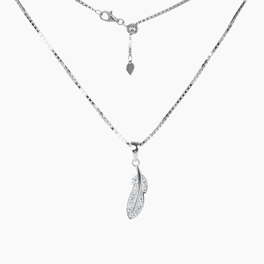 Roma Silver Collection Pendants Pendant + Chain Sterling Silver CZ Small Leaf Pendant