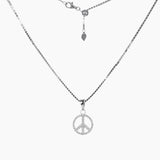Roma Silver Collection Pendants Pendant + Chain Sterling Silver CZ Small Peace Sign Pendant