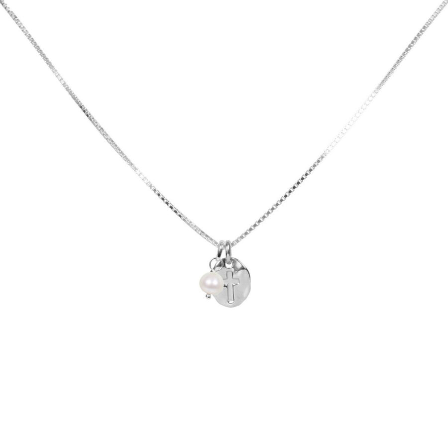 Roma Silver Collection Pendants Silver Antique Hammered Cross Charm Pendant (Silver)