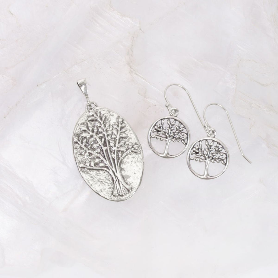 Roma Silver Collection Pendants Silver Hammered Sterling Silver Tree of Life Pendant