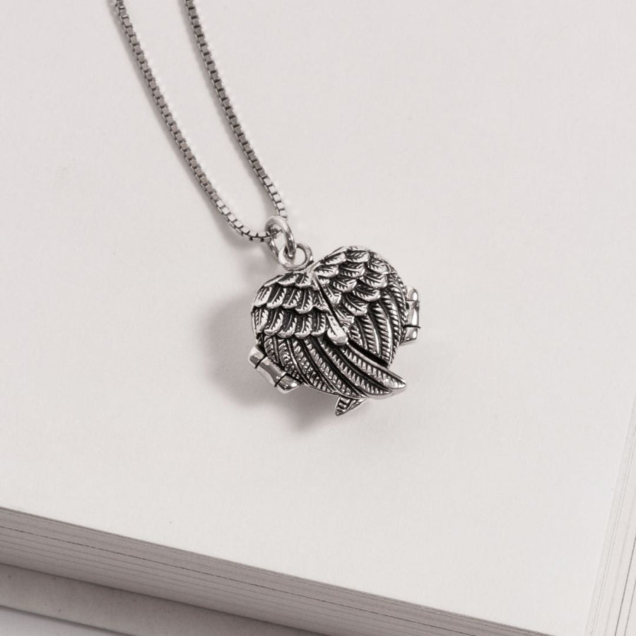 Roma Silver Collection Pendants Sterling Silver Angel Wing Locket