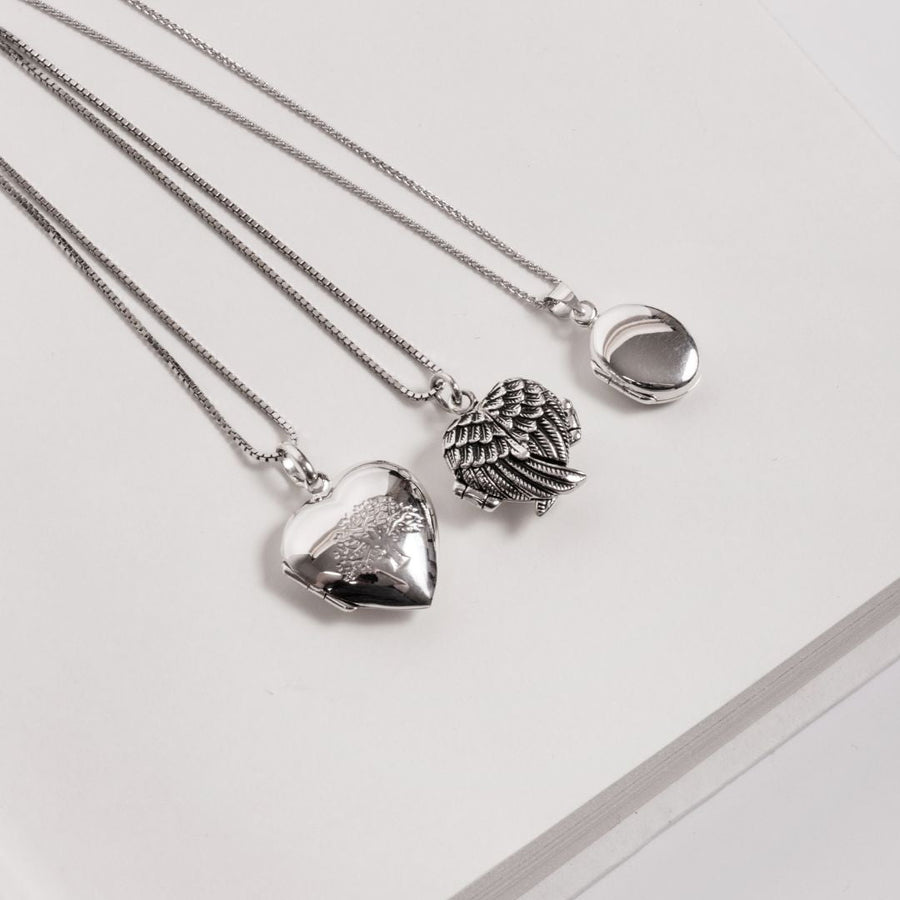 Roma Silver Collection Pendants Sterling Silver Angel Wing Locket