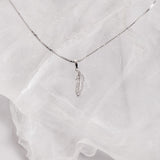 Roma Silver Collection Pendants Sterling Silver CZ Small Leaf Pendant