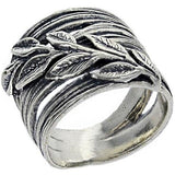 Roma Silver Collection Rings 6 / Silver Sterling Silver Ring with Laurel Leaf Detail