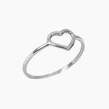 Roma Silver Collection Rings Roma Open Heart Sterling Silver Ring