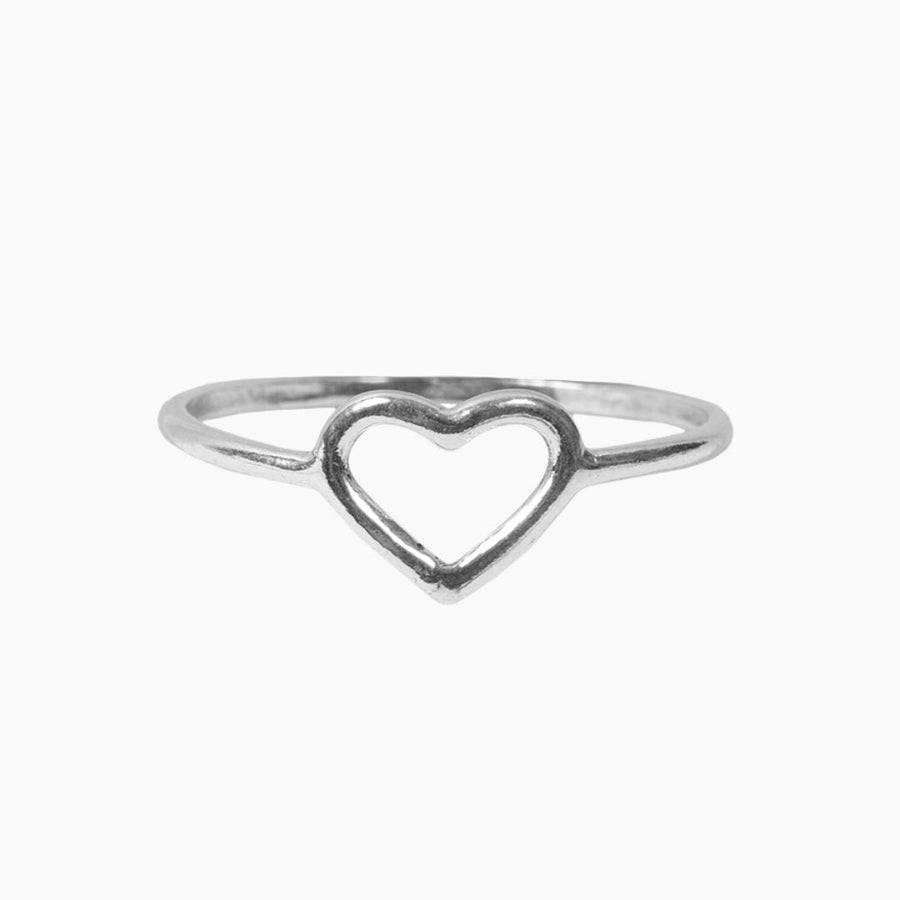 Roma Silver Collection Rings Roma Open Heart Sterling Silver Ring