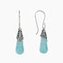 Roman Glass Jewelry Earrings Blue / Green Roman Glass Translucent Dangle Earrings with Filigree