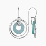 Roman Glass Jewelry Earrings Color / Blue / Green Roman Glass Concentric Circles Earrings