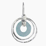 Roman Glass Jewelry Earrings Color / Blue / Green Roman Glass Concentric Circles Earrings