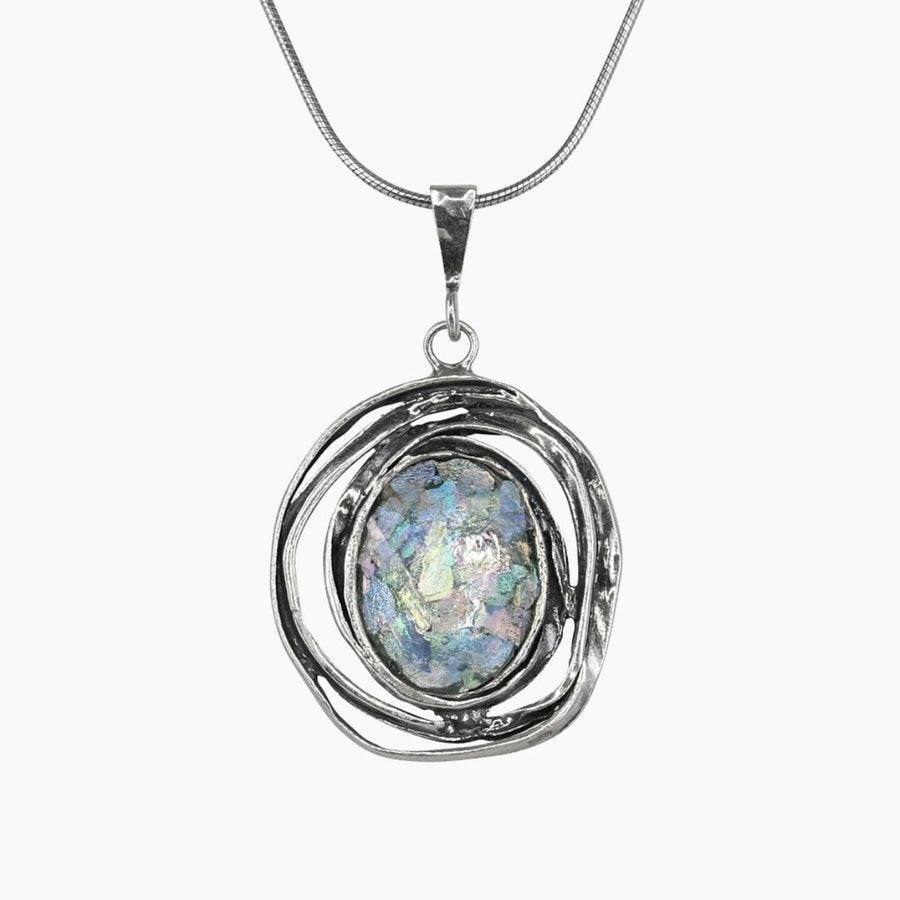 Roman Glass Jewelry Pendants Pendant + Chain Roman Glass Nested Egg Pendant
