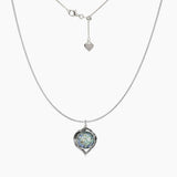 Roman Glass Jewelry Pendants Pendant + Chain Roman Glass Small Round Pendant with Patina in Sterling Silver
