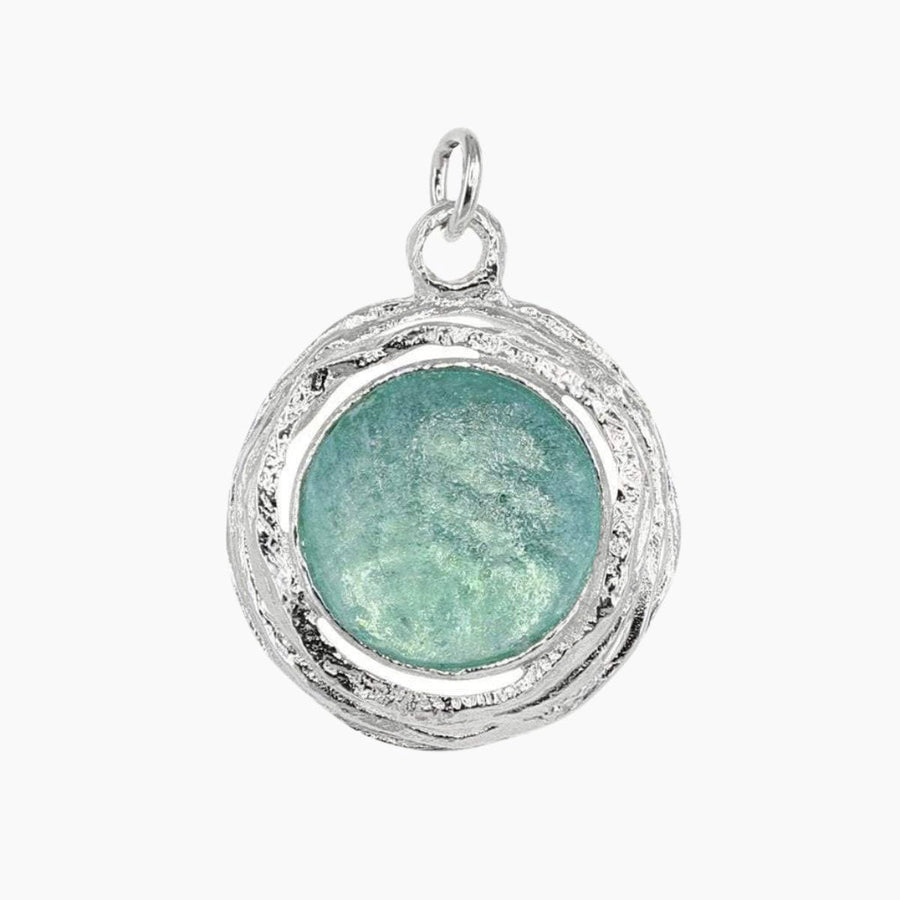 Roman Glass Jewelry Pendants Pendant Translucent Roman Glass Pendant in Wrapped Sterling Silver