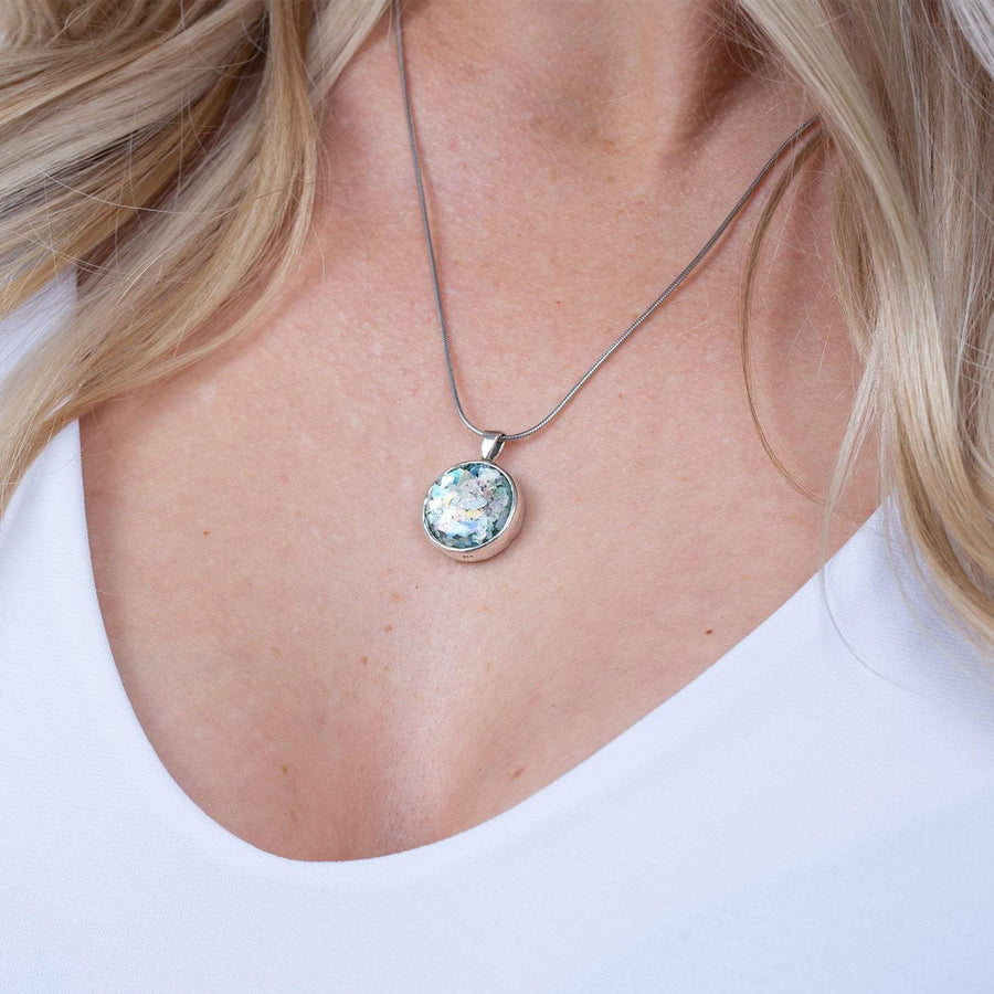 Roman Glass Jewelry Pendants Reversible Roman Glass and Widow's Mite Pendant