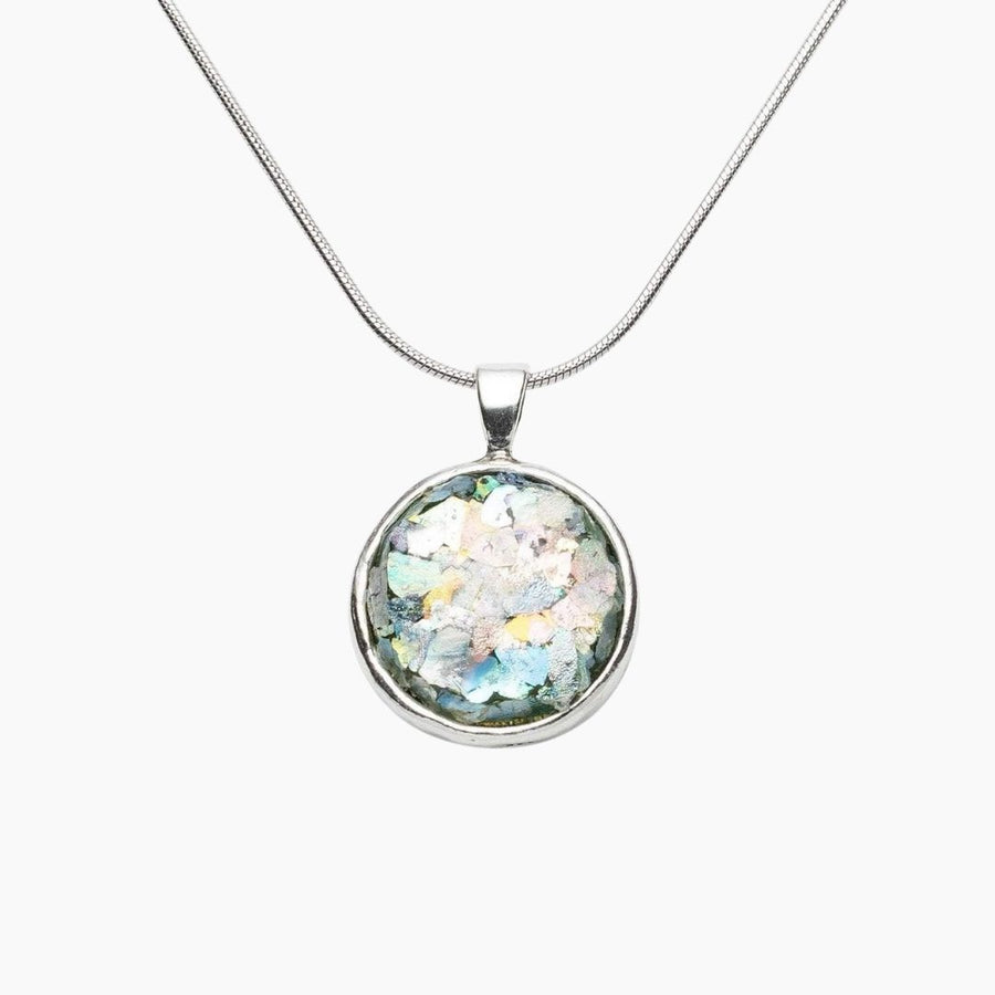 Roman Glass Jewelry Pendants Reversible Roman Glass and Widow's Mite Pendant