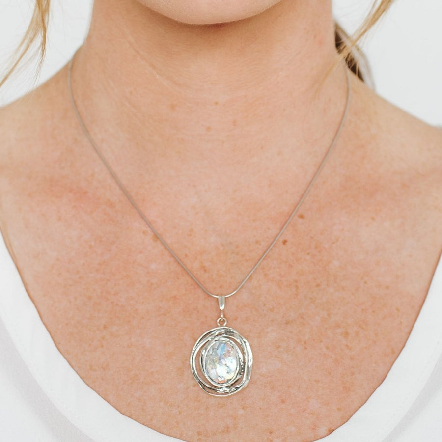 Roman Glass Jewelry Pendants Roman Glass Nested Egg Pendant