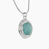 Roman Glass Jewelry Pendants Translucent Roman Glass Pendant in Wrapped Sterling Silver