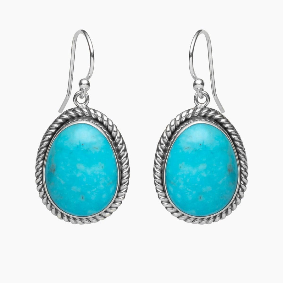 Turquoise Collection Earrings Turquoise Earrings with Rope Detail