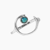 Turquoise Collection Rings Roma Sterling Silver Crescent Moon Turquoise Ring