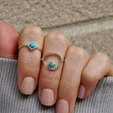 Turquoise Collection Rings Roma Sterling Silver Crescent Moon Turquoise Ring